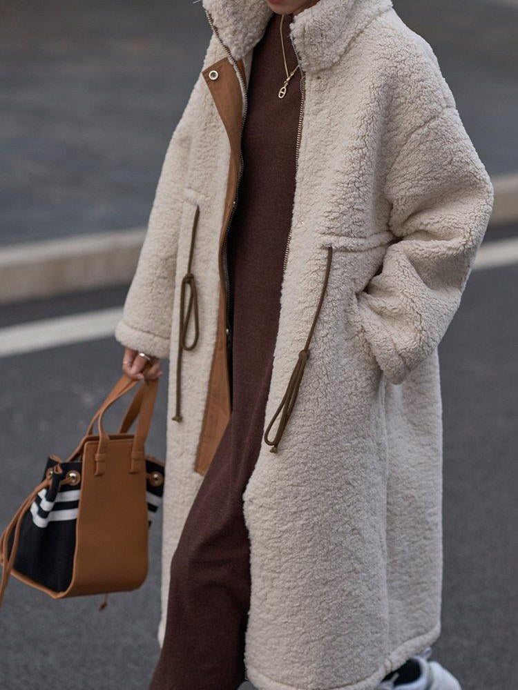 Women's Plus Size High-Neck Coat