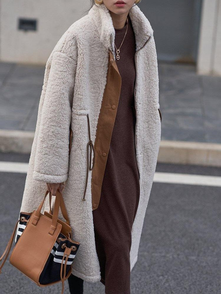Women's Plus Size High-Neck Coat