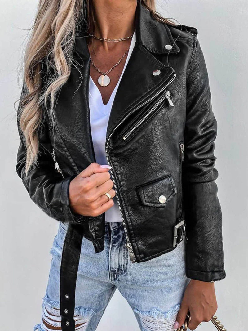 Women's Faux Leather Biker Jacket