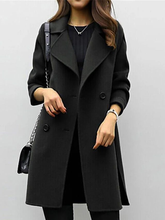 Women's Double Breasted Mid-Length Coat | Christy
