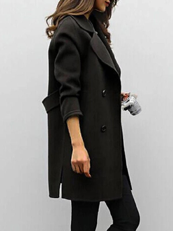 Women's Double Breasted Mid-Length Coat | Christy