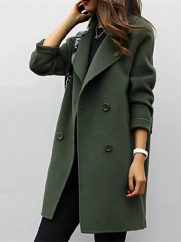 Women's Double Breasted Mid-Length Coat | Christy