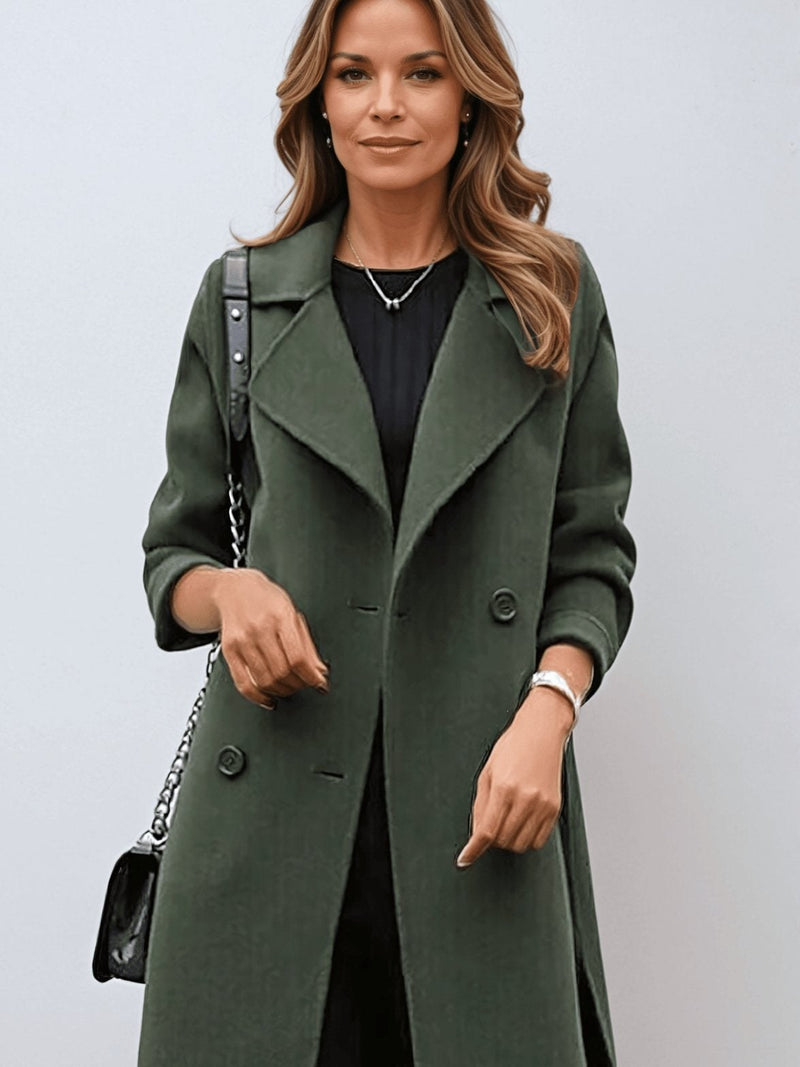 Women's Double Breasted Mid-Length Coat | Christy