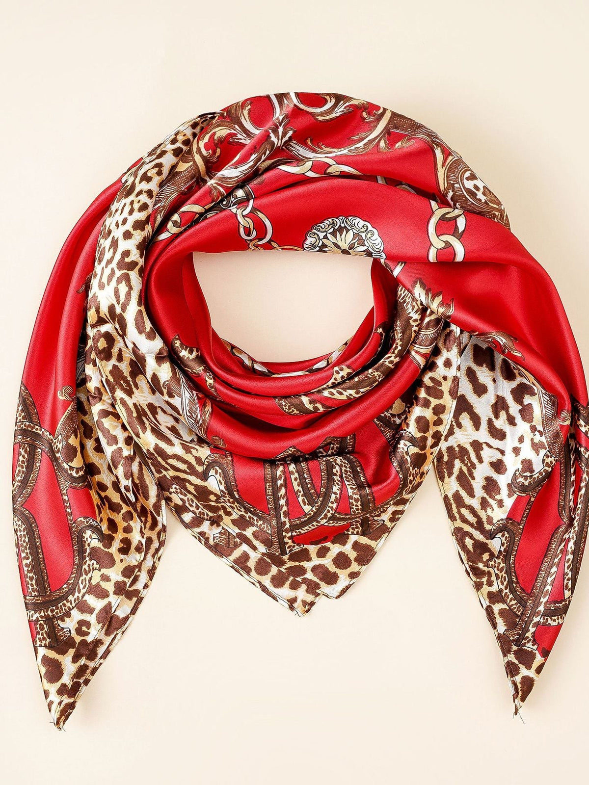 Silk Animal Print Scarf for Women | Drune