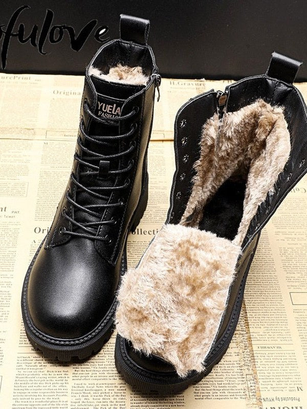 Women's Fur-Lined Ankle Boots | Dervon