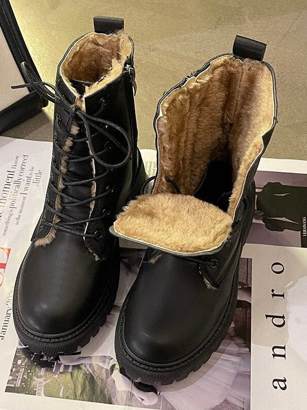 Women's Fur-Lined Ankle Boots | Dervon