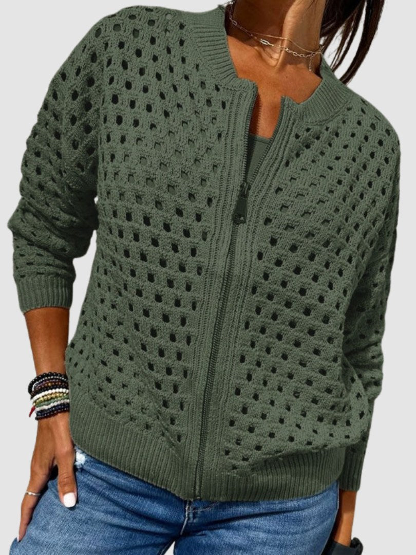 Women's Zip-Up Cardigan | Desiree