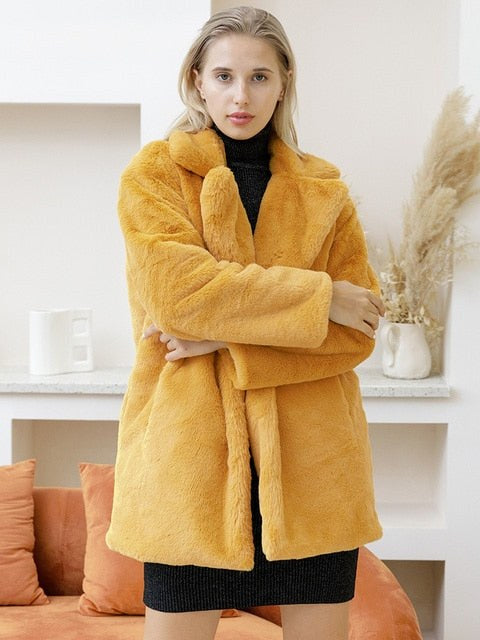 Women's Black Faux Fur Jacket | Drune