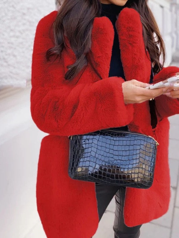 Women's Black Faux Fur Jacket | Drune