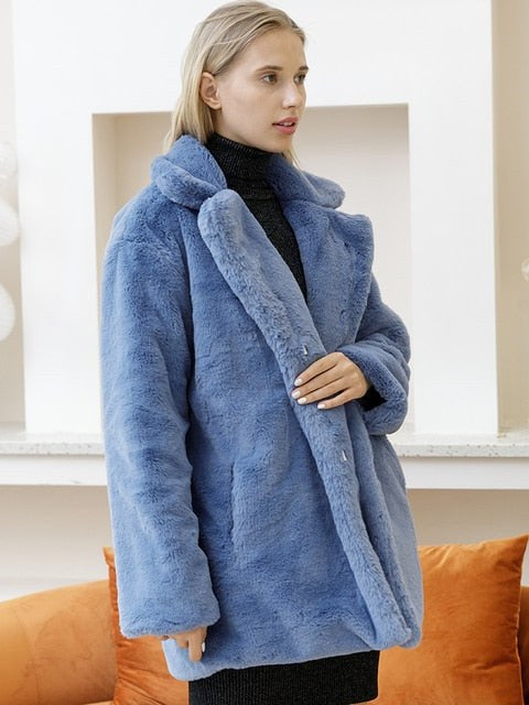 Women's Black Faux Fur Jacket | Drune