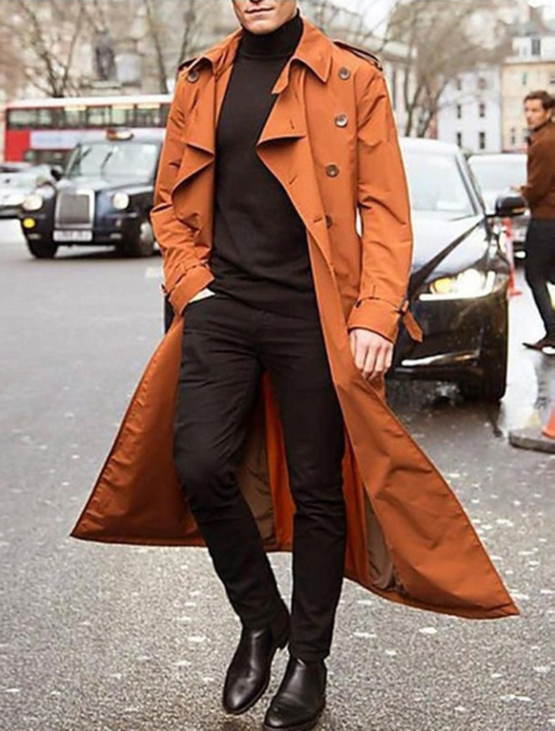 Notch Lapel Trench Coat for Men | Drune