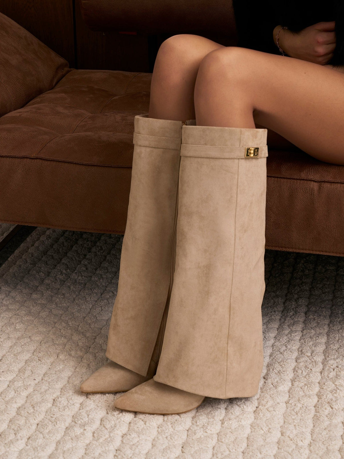 Women's Suede Knee High Boots | Lavista
