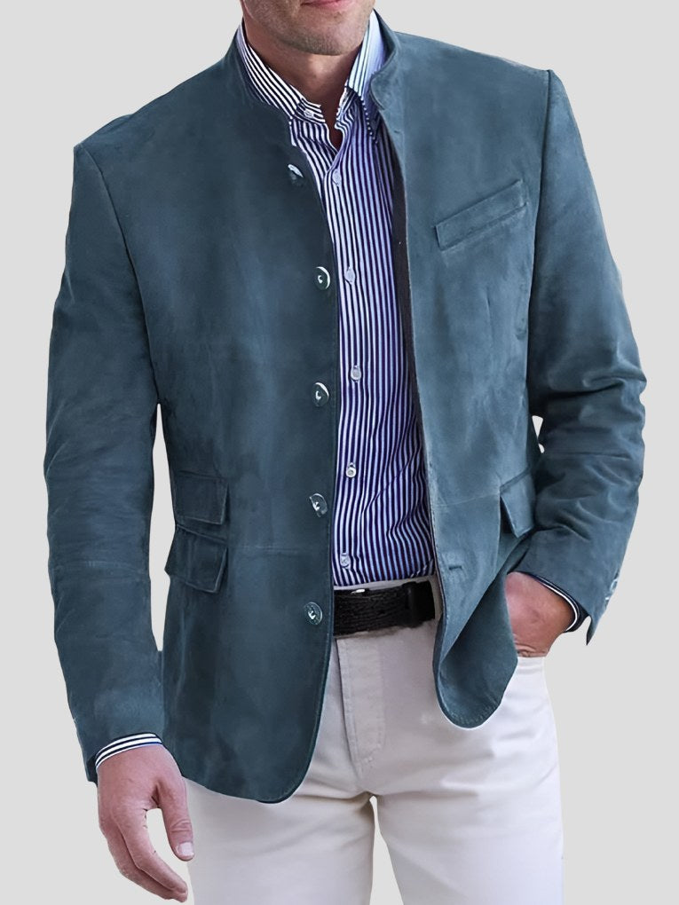 Mandarin Collar Sport Coat for Men
