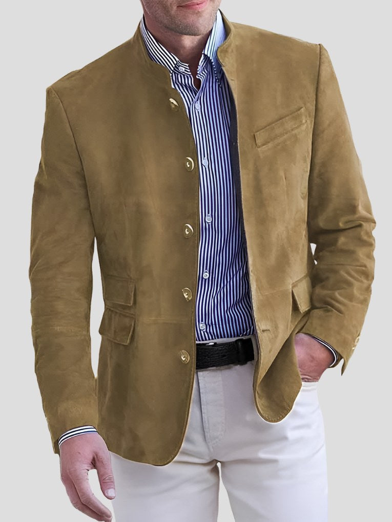 Mandarin Collar Sport Coat for Men