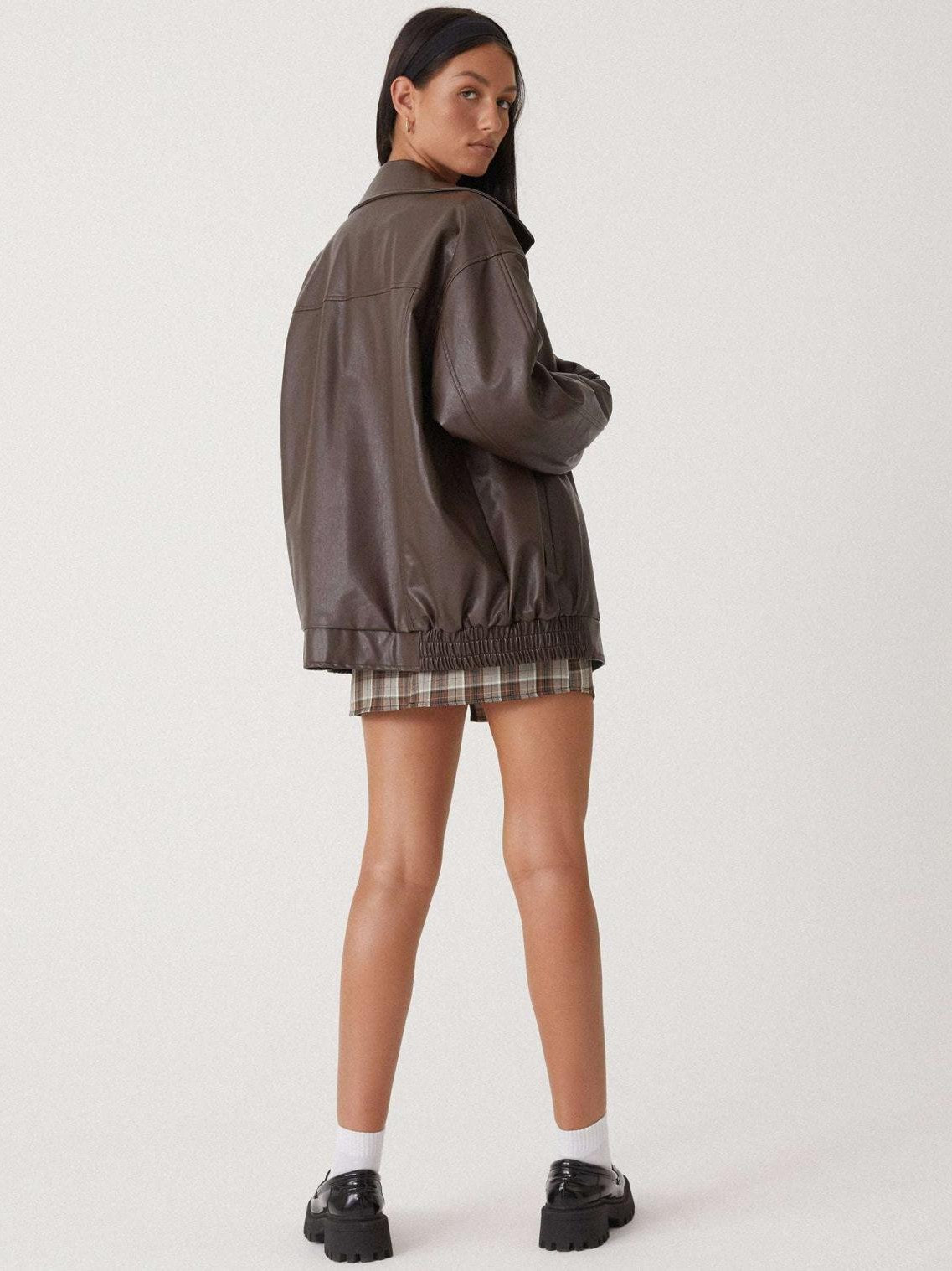 Women's Relaxed Fit Leather Jacket
