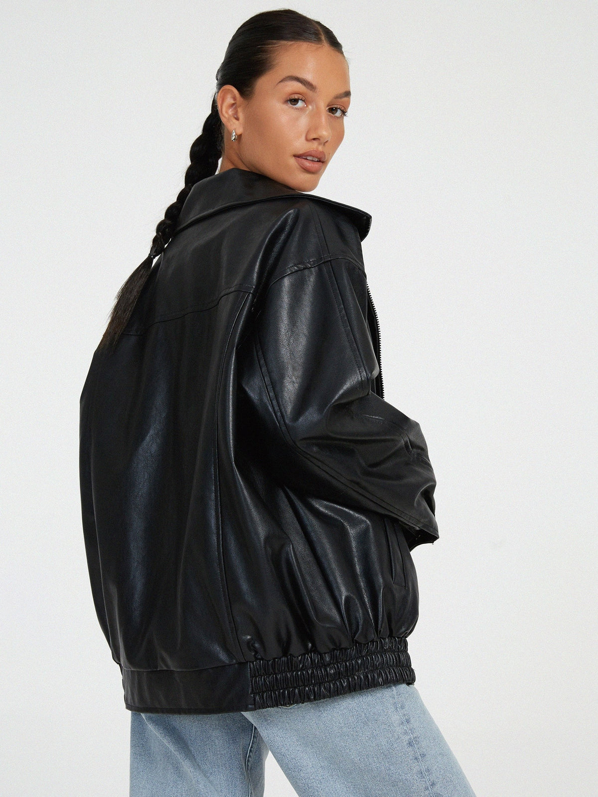 Women's Relaxed Fit Leather Jacket