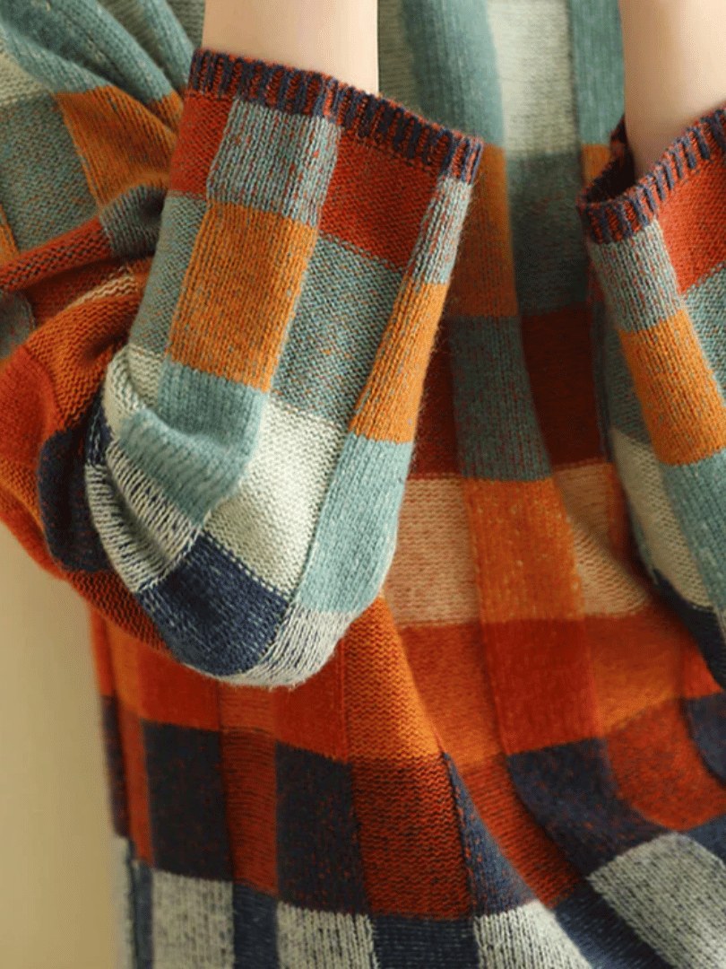 Women's Patchwork Cashmere Turtleneck Sweater | Ravelyn