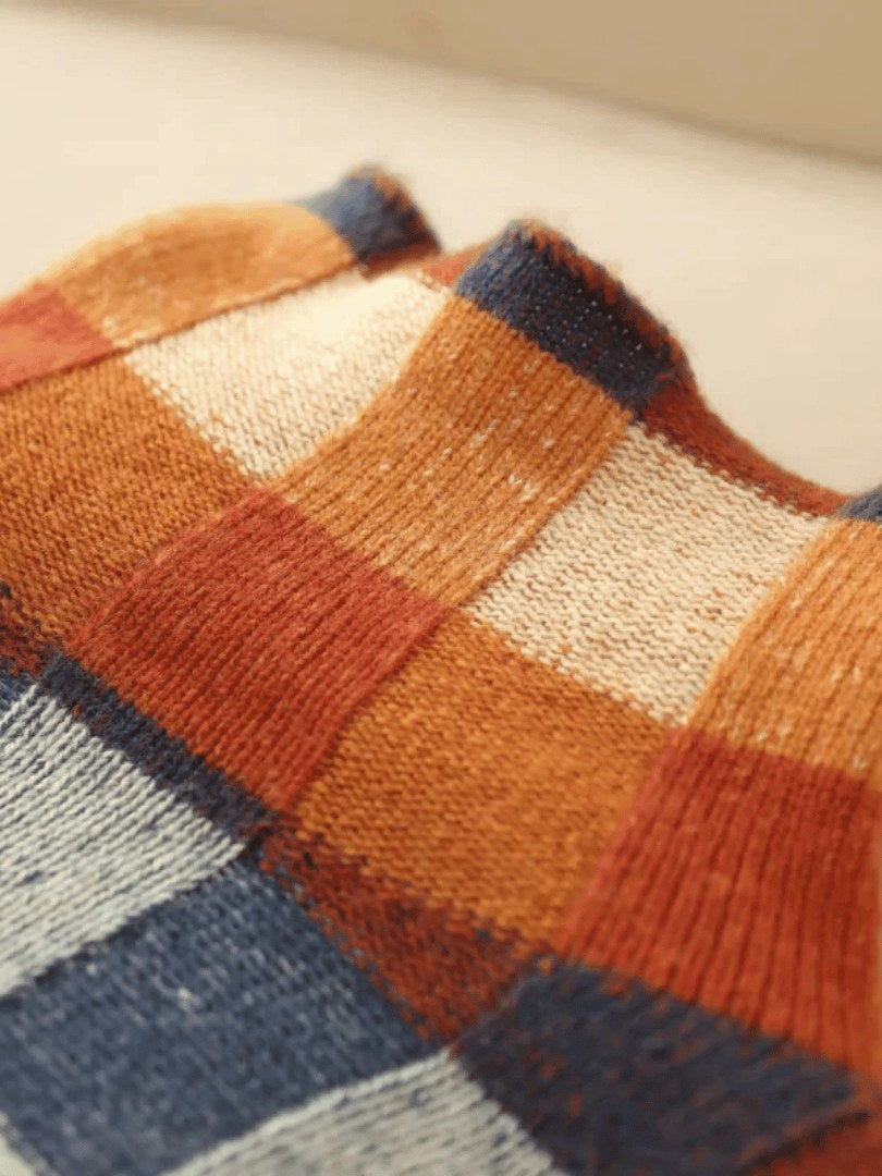 Women's Patchwork Cashmere Turtleneck Sweater | Ravelyn