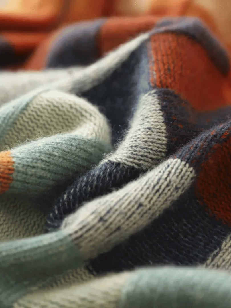 Women's Patchwork Cashmere Turtleneck Sweater | Ravelyn