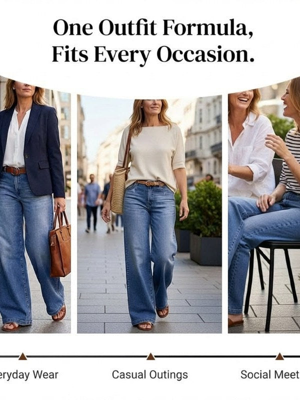 Baggy Wide Leg Jeans for Women