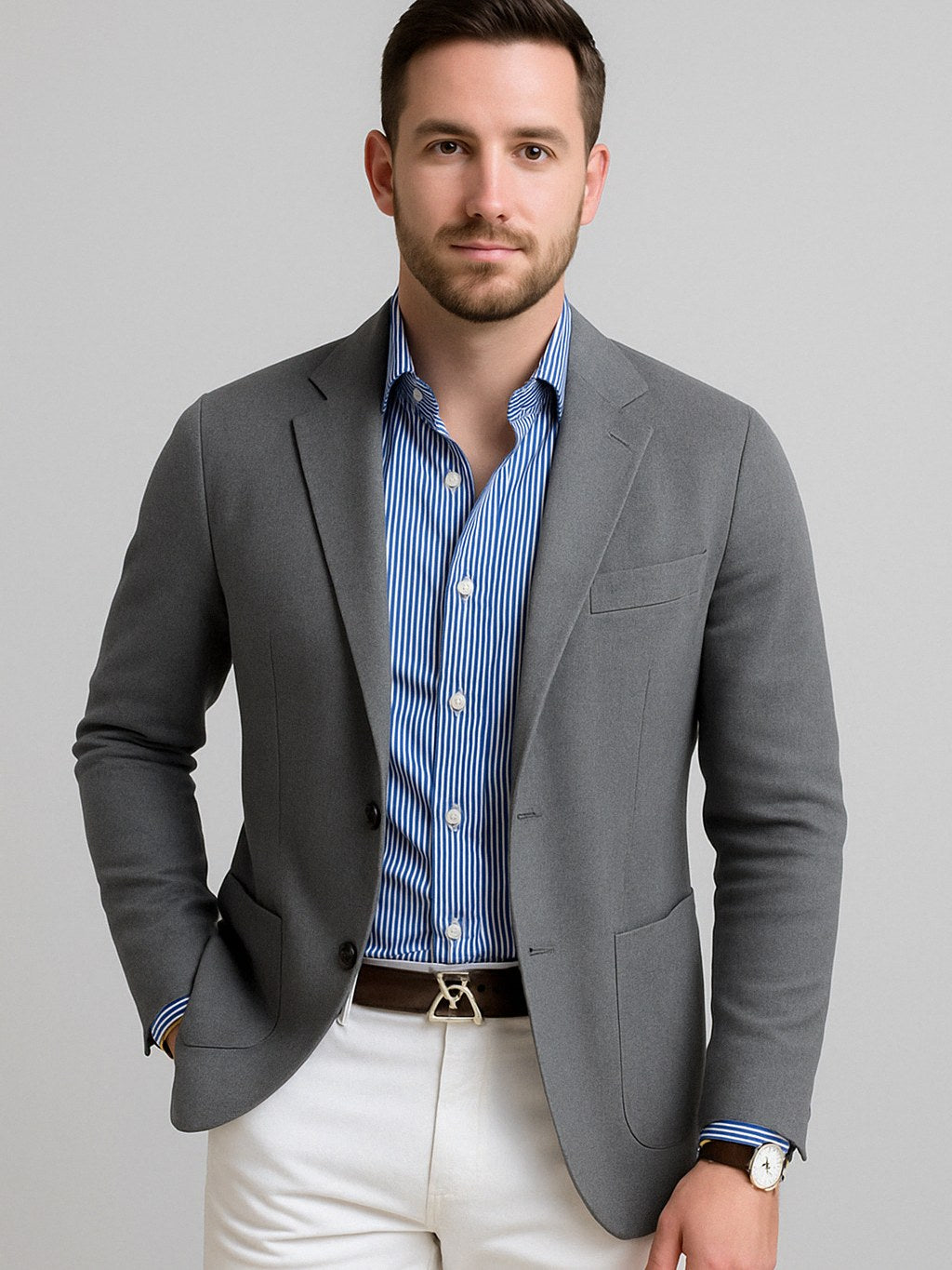 Men's Blazer with Flap Pockets