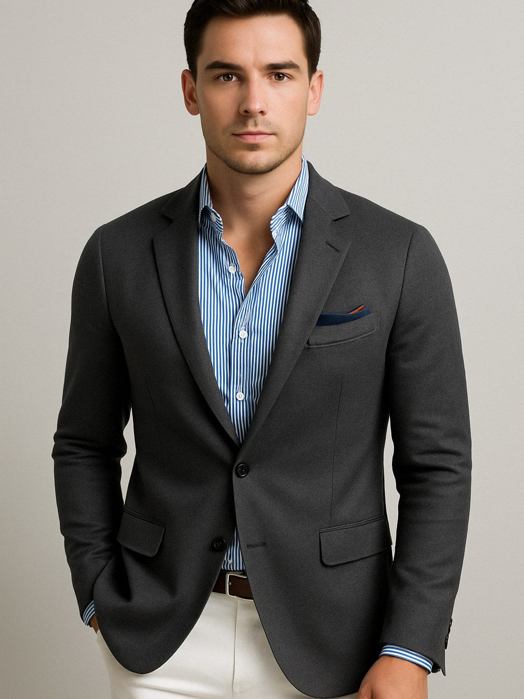 Men's Blazer with Flap Pockets