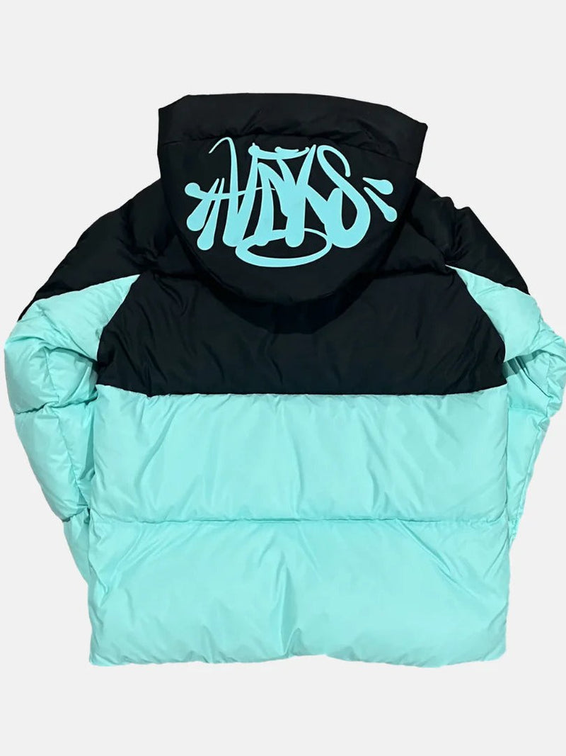 Syna World Logo Puffer Jacket - Black / Teal