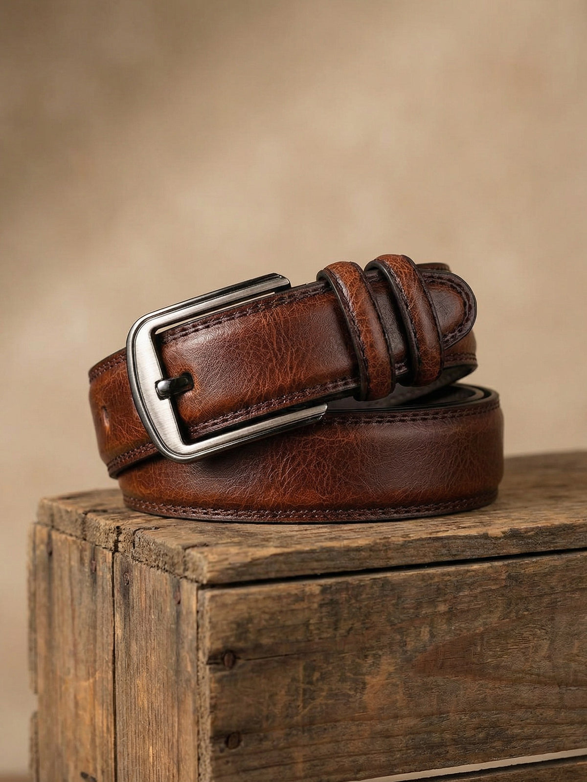 Full Grain Leather Belt for Men | Red Oak