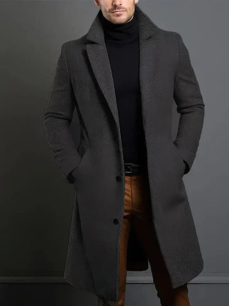 Merino Wool Trench Coat for Men | Drune