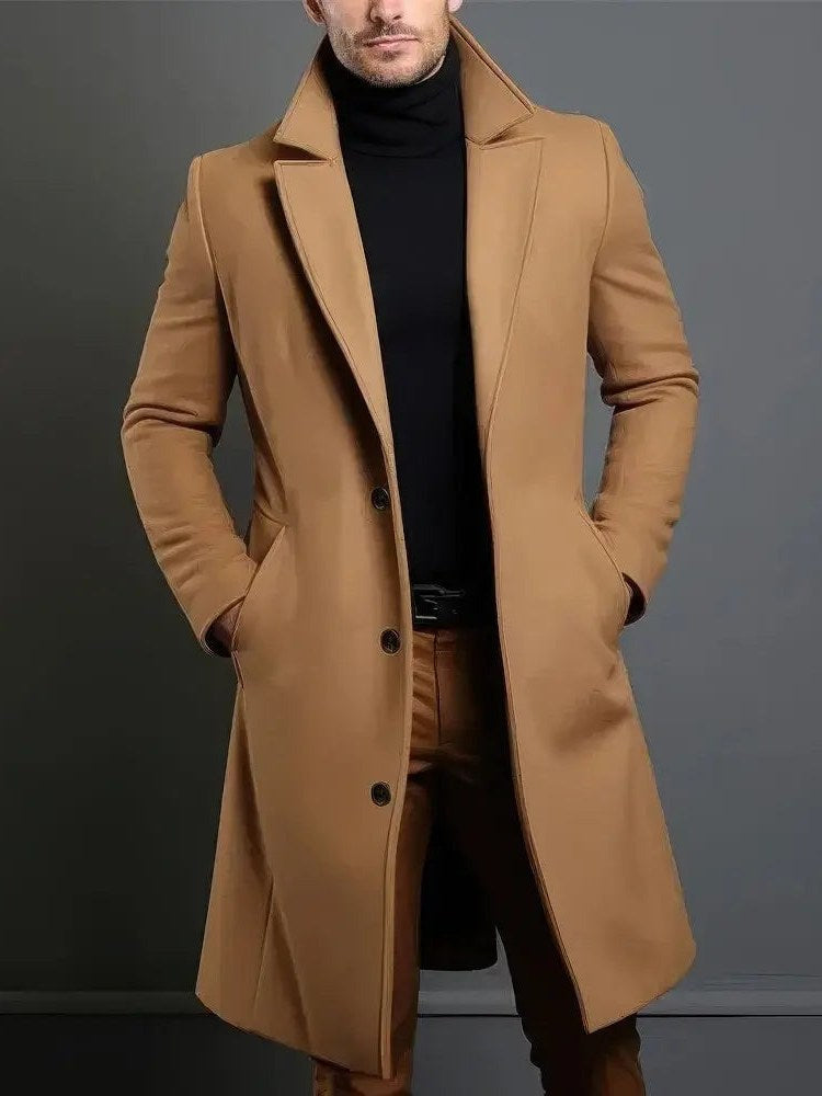 Merino Wool Trench Coat for Men | Drune