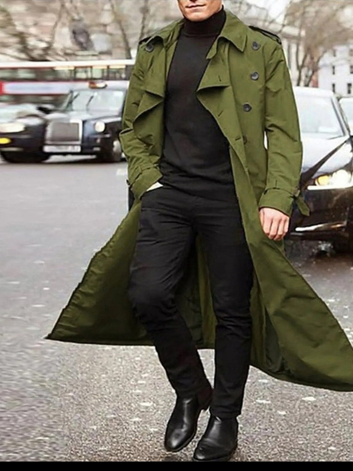 Notch Lapel Trench Coat for Men | Drune